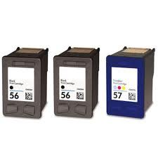 HP 56, 57 Black/Color Combo 3-Pack (2 H-56 Black, 1 H-57 Color) $39.95