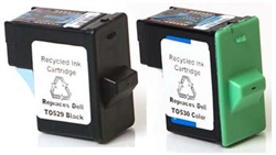 Dell Photo 720, A920 Combo Black T0529, Color T0530 Re-manufactured Cartridges $23.95