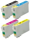 Epson Stylus, Workforce T069 4-Pack Combo Re-manufactured Ink Cartridges (Black, Cyan, Magenta, Yellow) $5.25 each