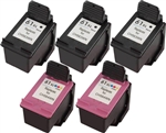 HP 61XL 5-Pack Combo High Yield Re-Manufactured Ink (3-Black, 2-Color) $94.50