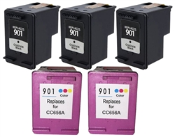 HP 901XL 5-Pack Remanufactured Ink Cartridge Combo  $15.50 each Free Shipping
