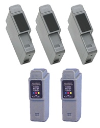 Canon BCi-21, BCi-24 Compatible Value Pack Combo Ink Cartridges (3 Black, 2 color) $17.00