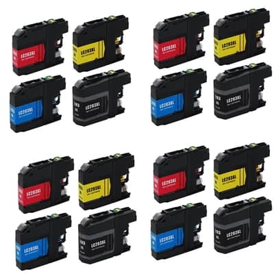 Brother LC203XL High Yield 16-Pack Compatible Ink Cartridge Combo $3.10 each ($49.60) Free Shipping